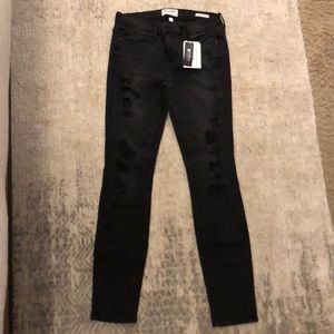 NEW Frame Jeans Le Skinny de Jeanne Grey/Black 29
